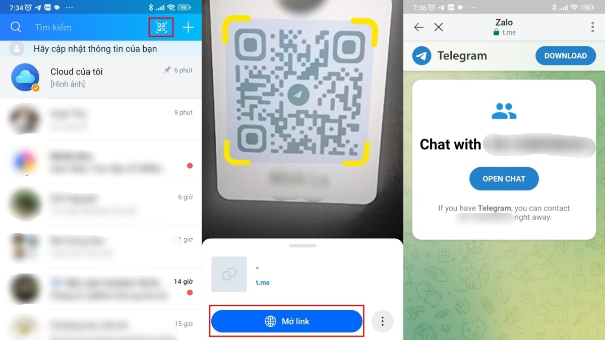 Cách quét mã QR trên Telegram để kết bạn