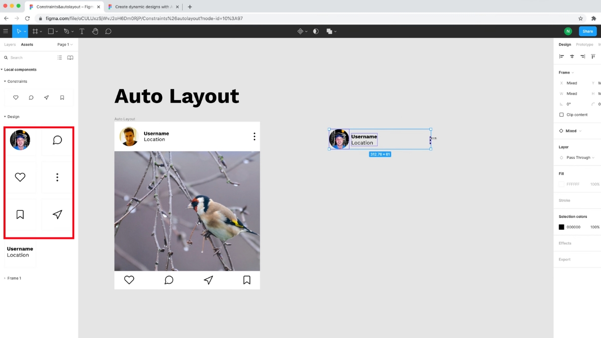 Cách tạo Auto Layout trong Figma bước 1