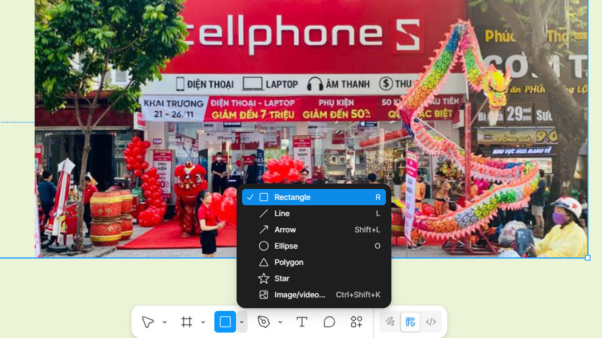 Các phím tắt trong Figma phím tắt vẽ hình