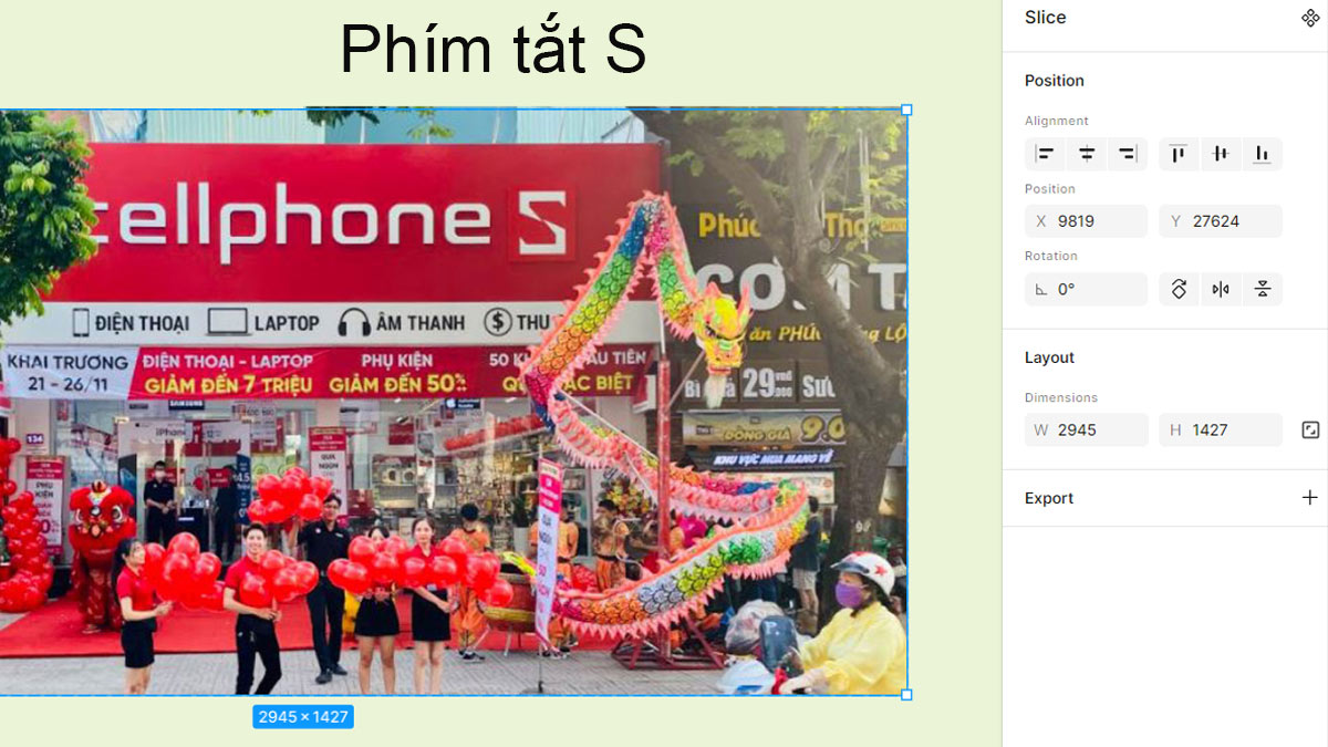 Các phím tắt trong Figma phím tắt export & trình bày prototype