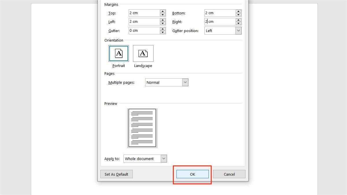 Cách căn lề trong Word bằng Page Layout bước 3