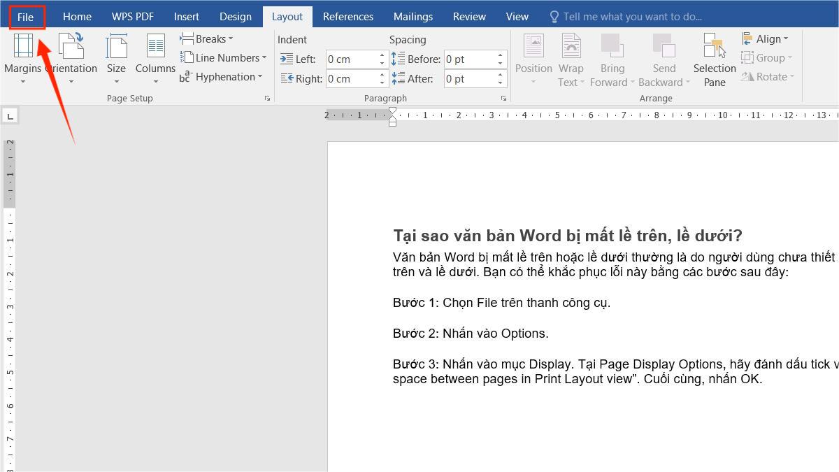Khắc phục lỗi về cách căn lề trong Word bước 1