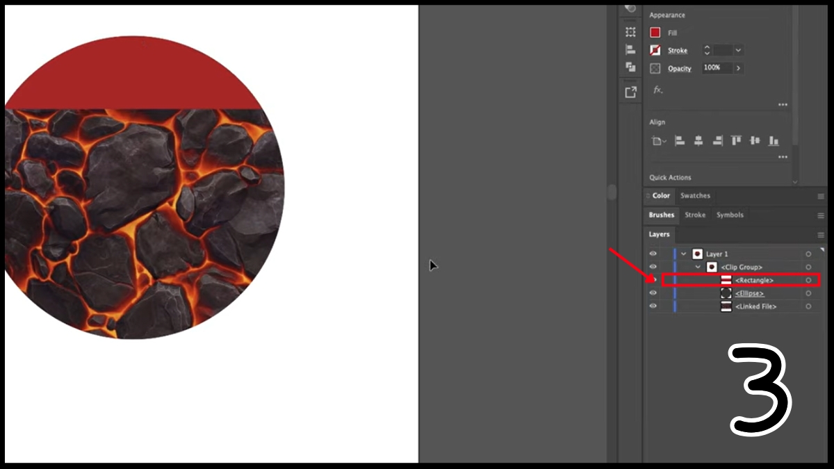 Thêm và xóa một đối tượng khỏi một Clipping Mask trong AI bước 3