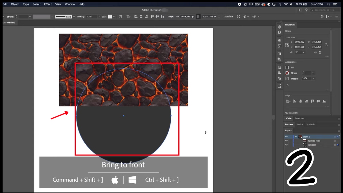 Sử dụng Clipping Mask trong AI để ẩn các phần của đối tượng bước 2