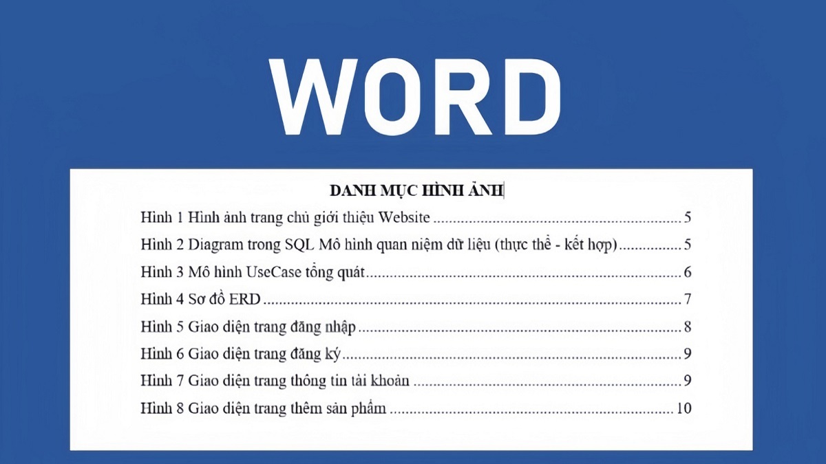Tại sao cần biết cách tạo mục lục hình ảnh trong Word