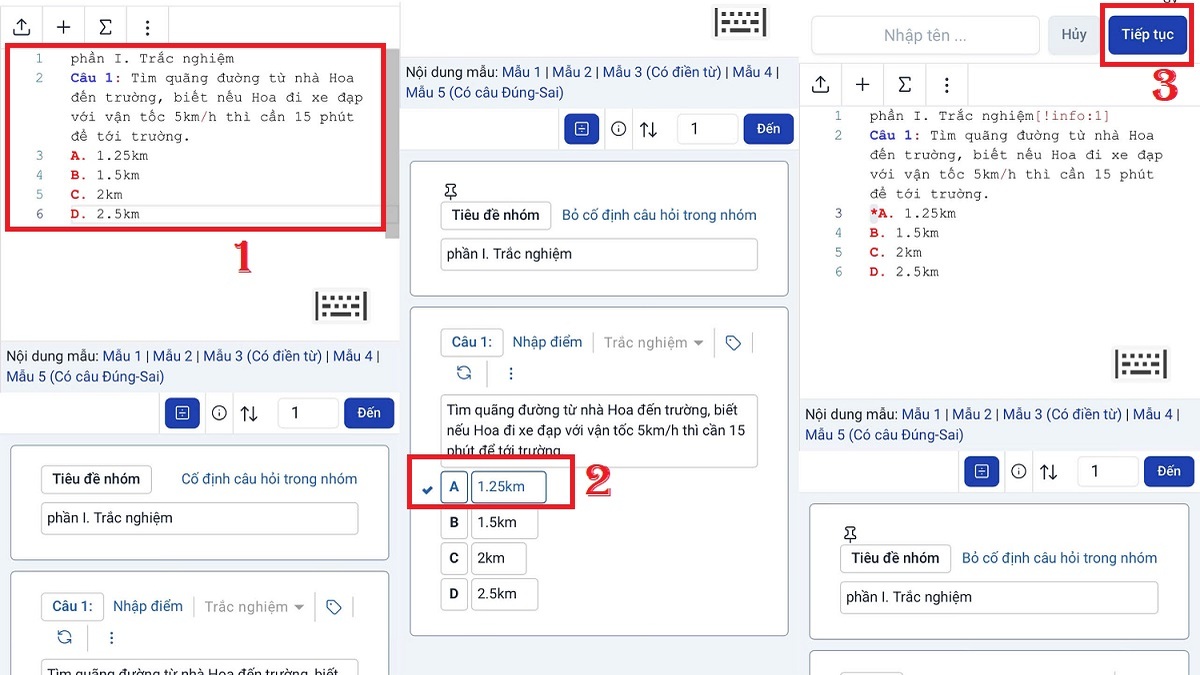 Cách tạo đề thi trên Azota bằng điện thoại bước 3