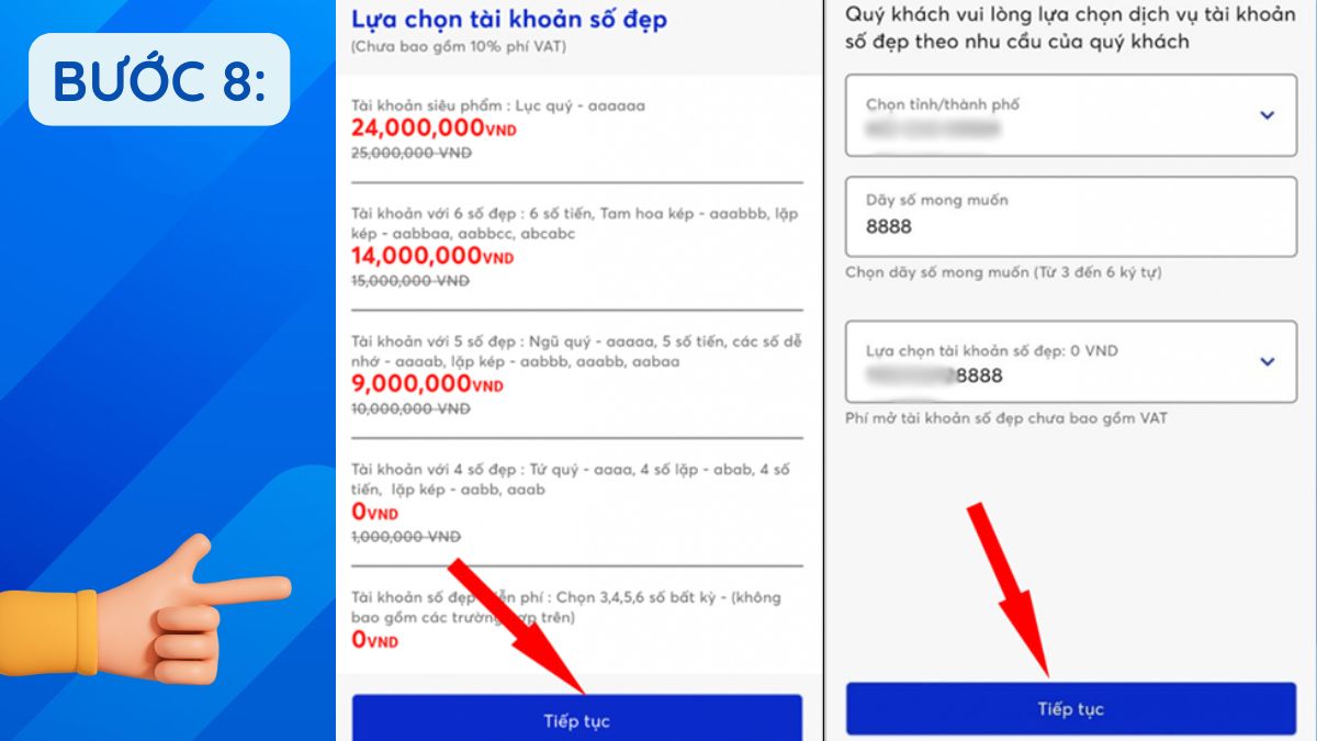 Cách tạo tài khoản ngân hàng bước 8
