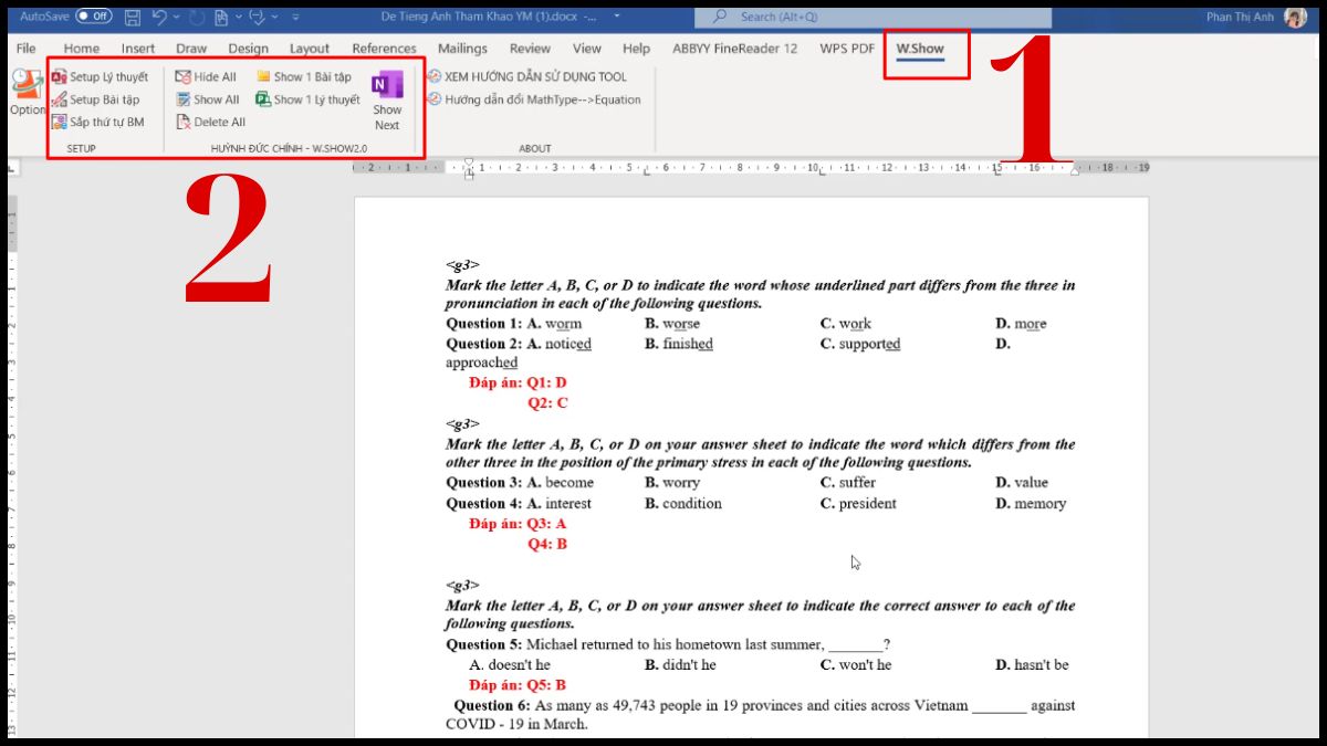 Cách trình chiếu Word bằng cách sử dụng WordShow 2.0 bước 4