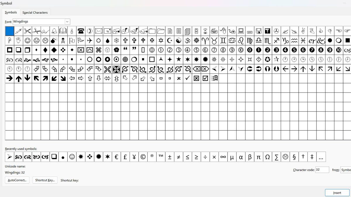 Cách viết số la mã trong Word bằng Symbol bước 3