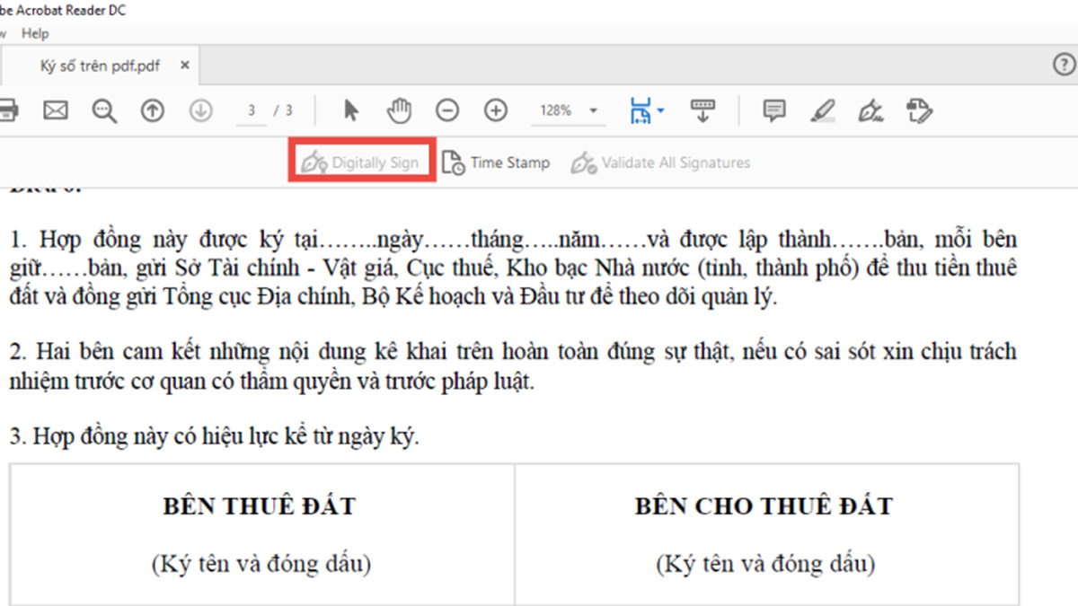 Chèn chữ ký vào file PDF bằng Acrobat Reader DC bước 2