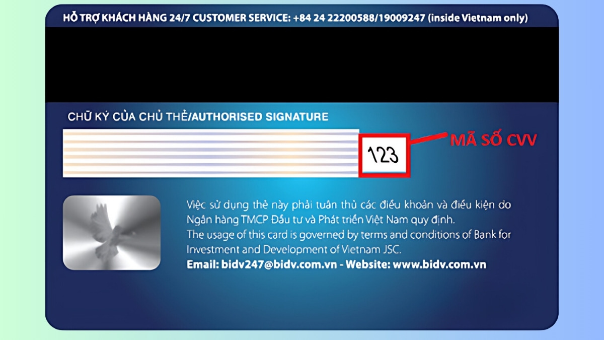 Vị trí của CVV là gì trên thẻ tín dụng