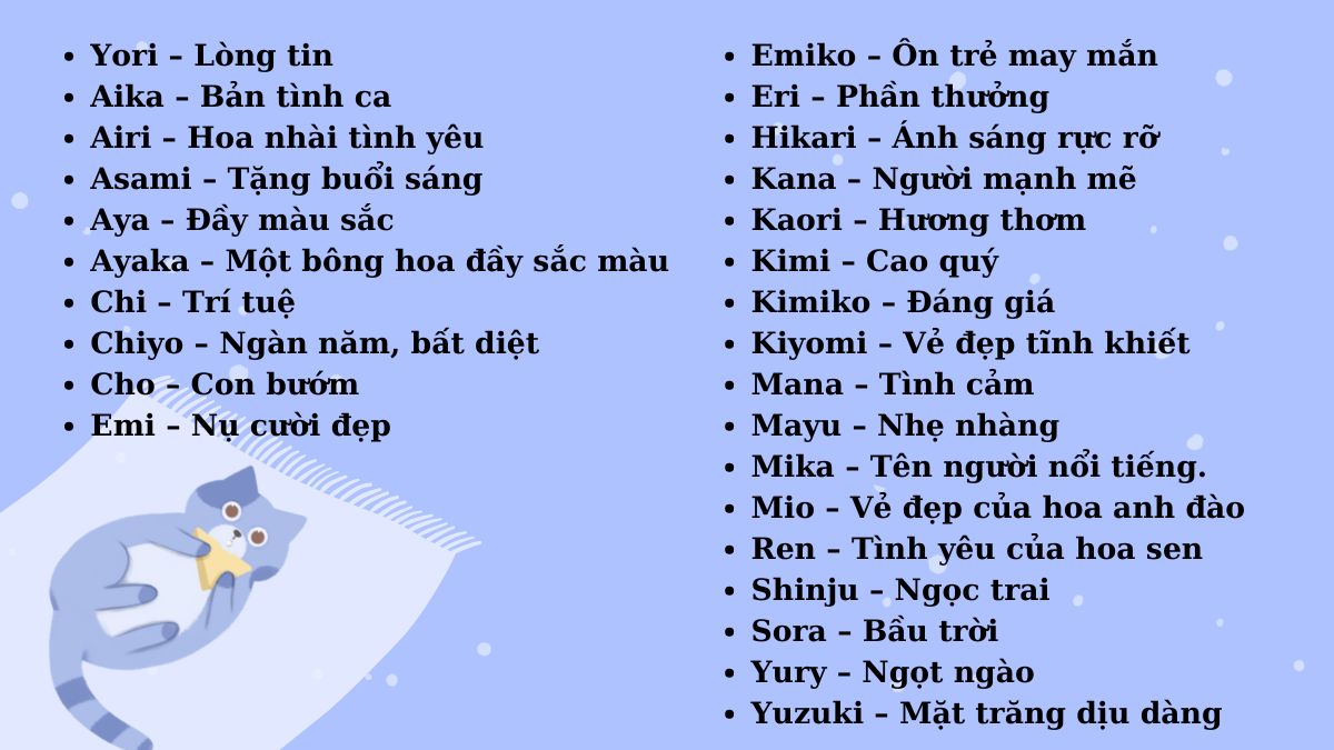 Đặt tên chó mèo bằng tiếng Nhật 2