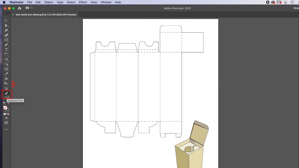 Đo kích thước trong Illustrator bằng Measure Tool bước 2