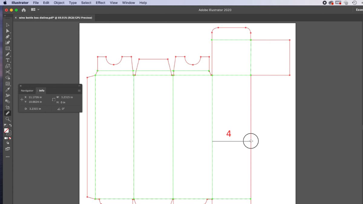 Đo kích thước trong Illustrator bằng Measure Tool bước 3