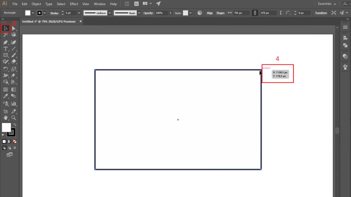 Đo kích thước trong Illustrator bằng Bounding Box bước 2