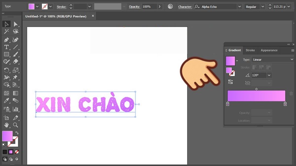 Đổ màu trong Illustrator bước 4