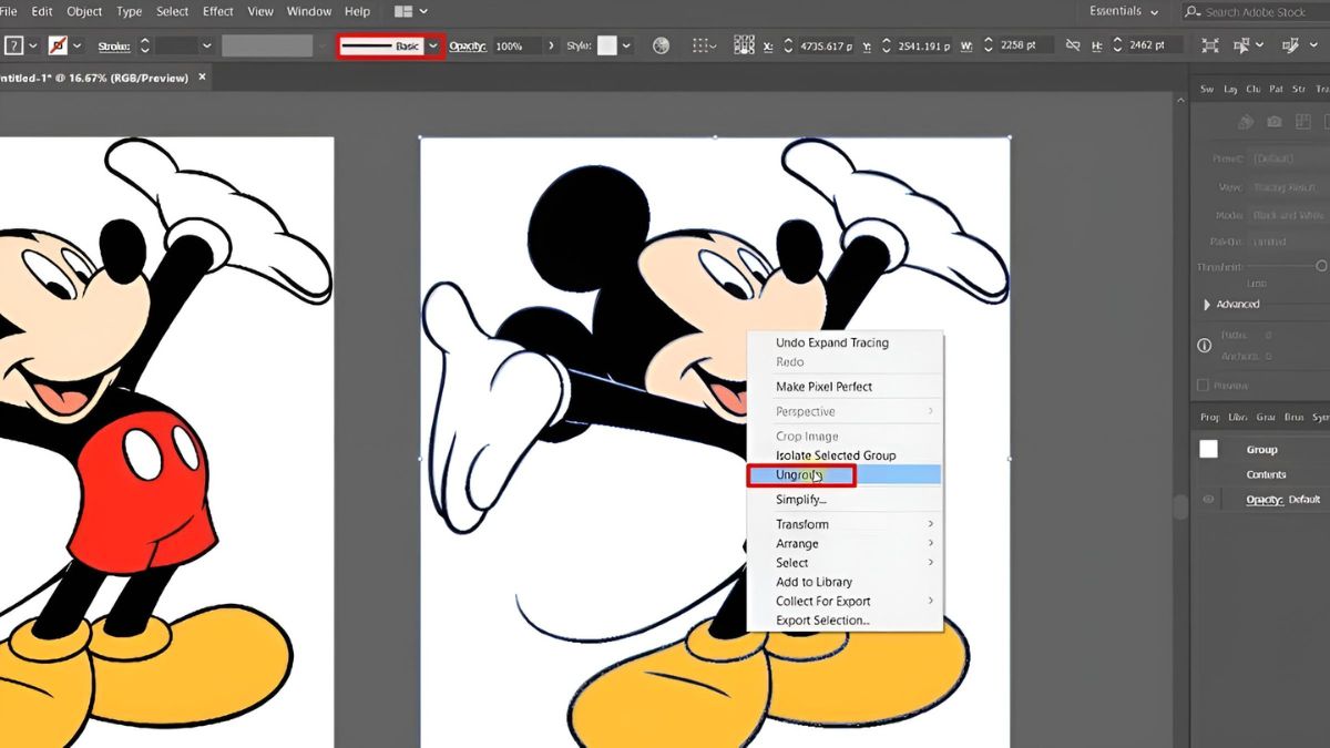 Hướng dẫn sử dụng Image Trace trong AI đơn giản bước 