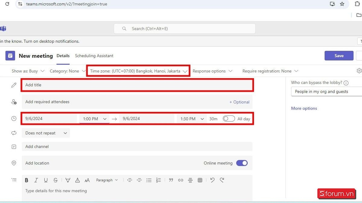 Cách lên lịch họp vào 1 giờ chiều nay trên Microsoft Teams bước 2