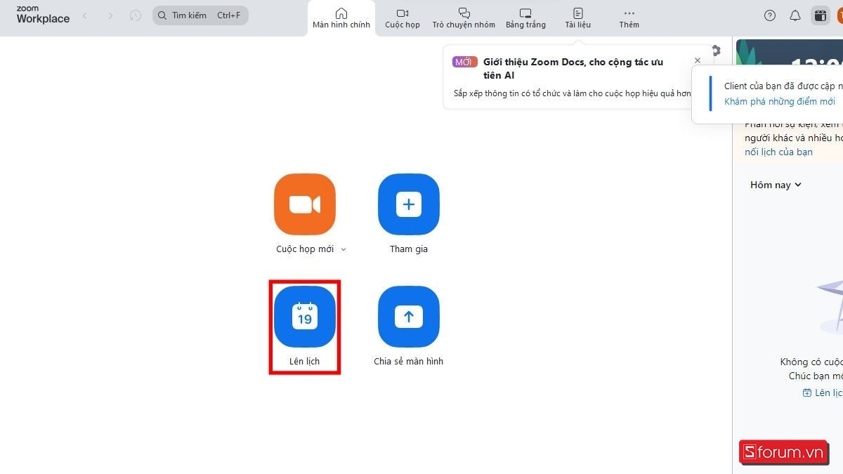 Cách lên lịch họp vào 1 giờ chiều nay trên Zoom Meeting bước 1