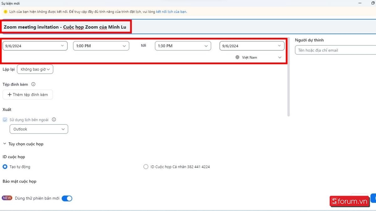 Cách lên lịch họp vào 1 giờ chiều nay trên Zoom Meeting bước 2