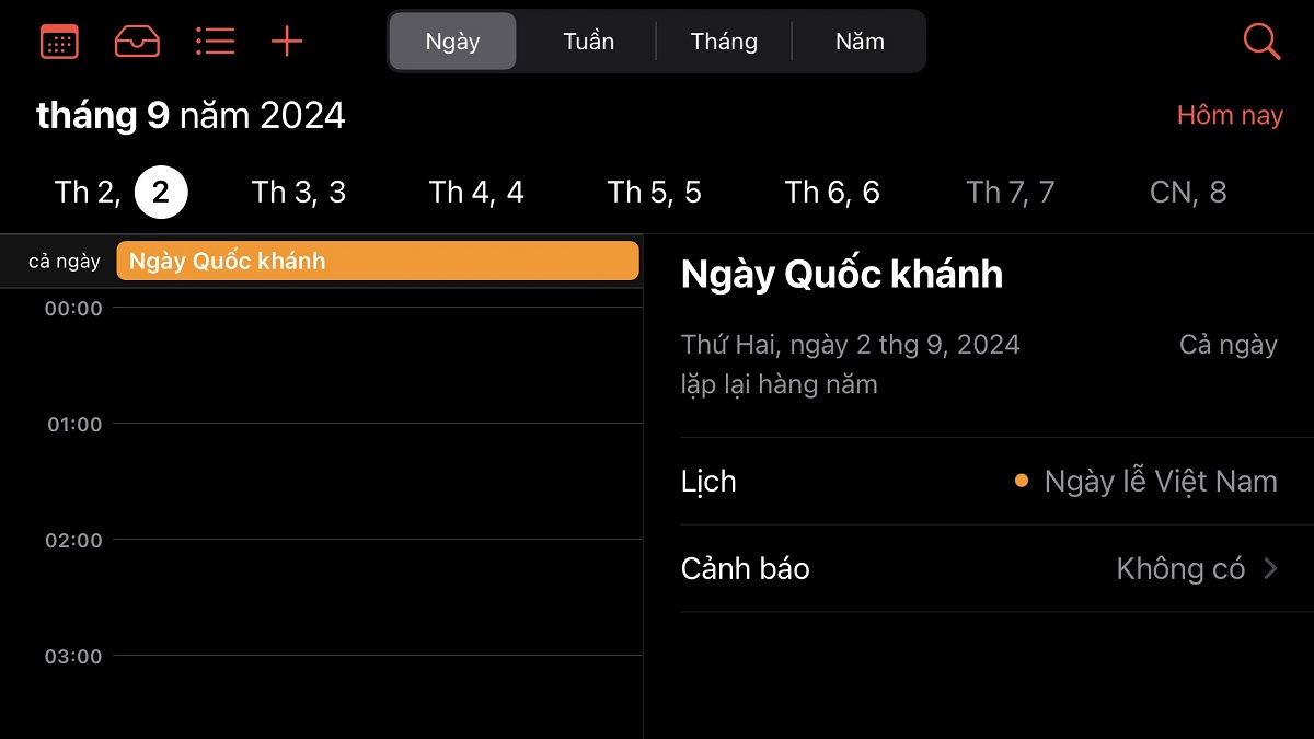 Lịch nghỉ lễ 2/9 thứ mấy