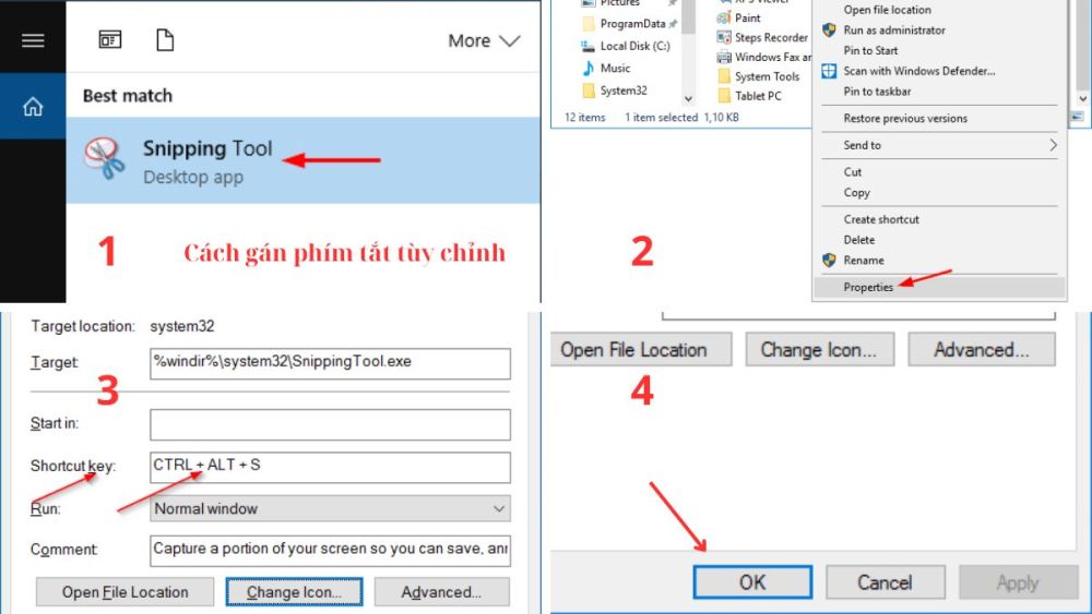 Cách tạo phím tắt Snipping Tool cách 2