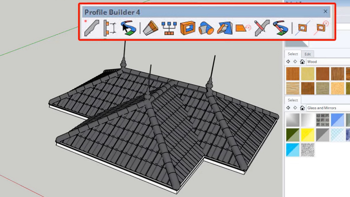 Plugin vẽ mái ngói trong SketchUp Profile Builder