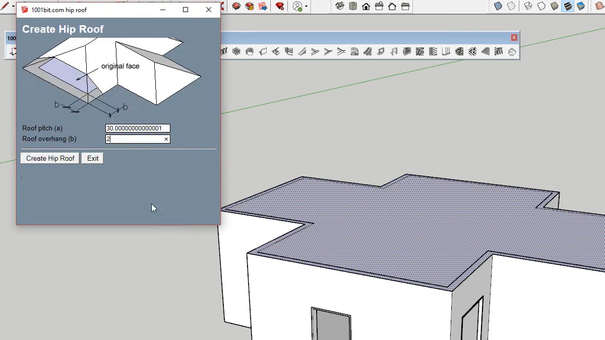 Plugin vẽ mái ngói trong SketchUp 1001bit Tools