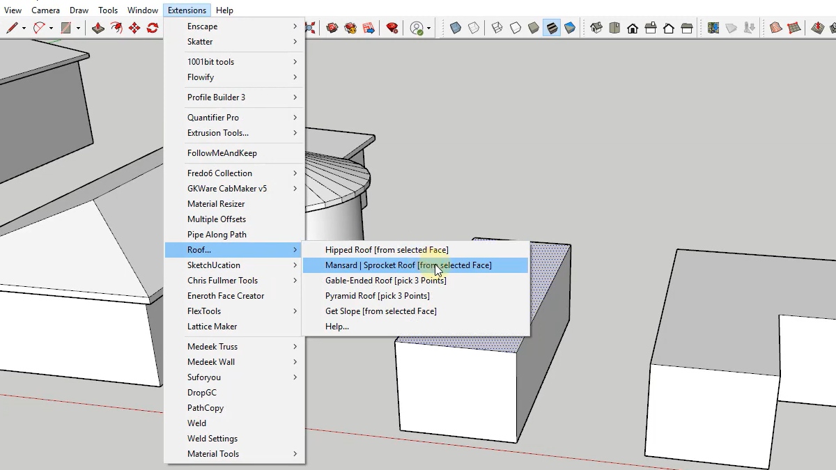 Plugin vẽ mái ngói trong SketchUp Roof Plugin by TIG 