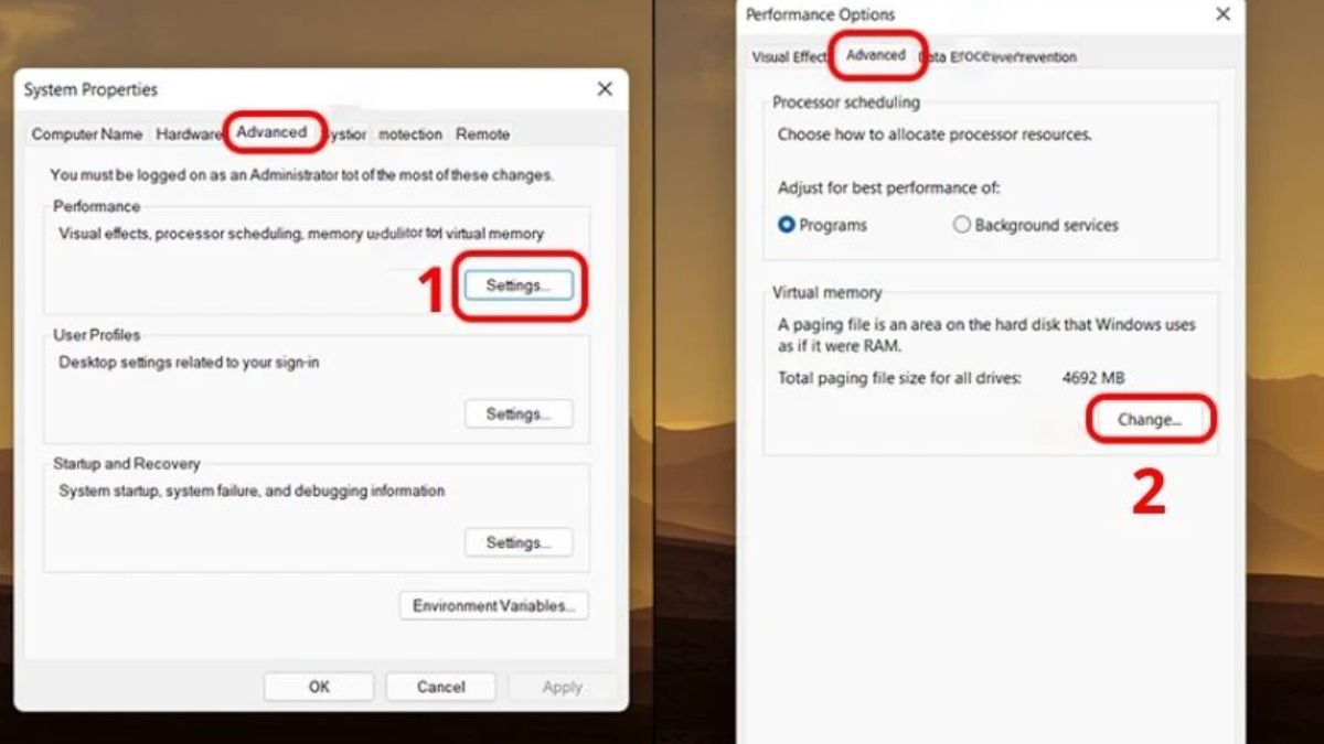 Cách set RAM ảo Win 10 bước 2