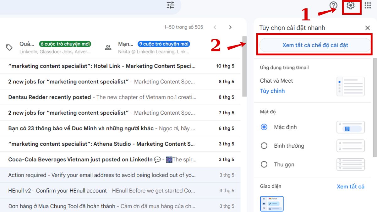 Tạo chữ ký Gmail bước 2