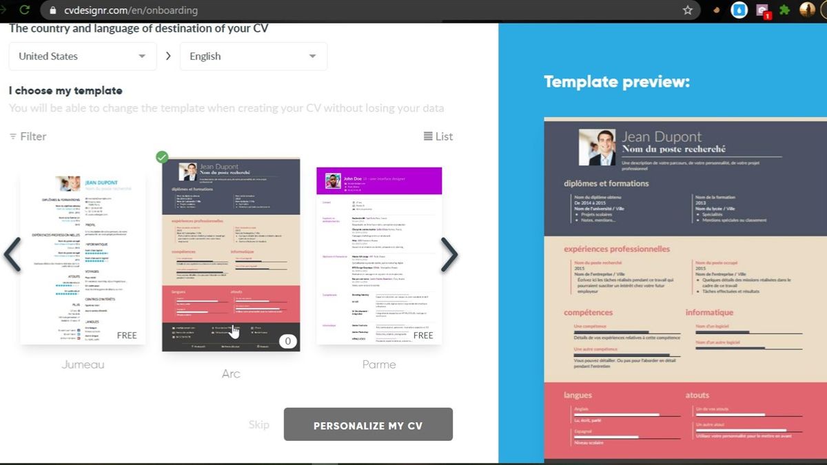Tạo CV online bằng CVDesignR