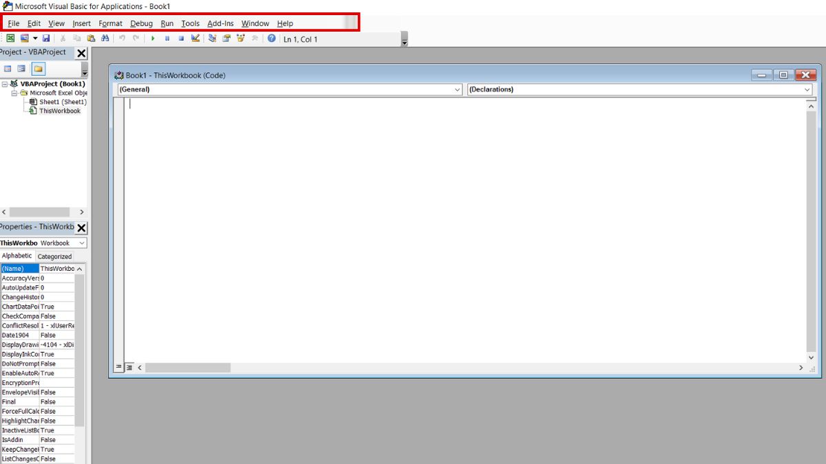 Thành phần 1 của VBA Excel là gì