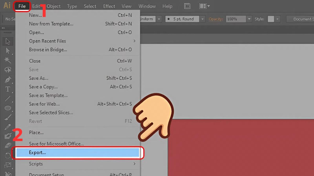 Xóa nền trong Illustrator và xuất file bước 1