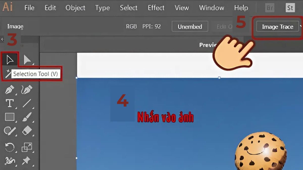 Xóa nền trong Illustrator cách 1 bước 2