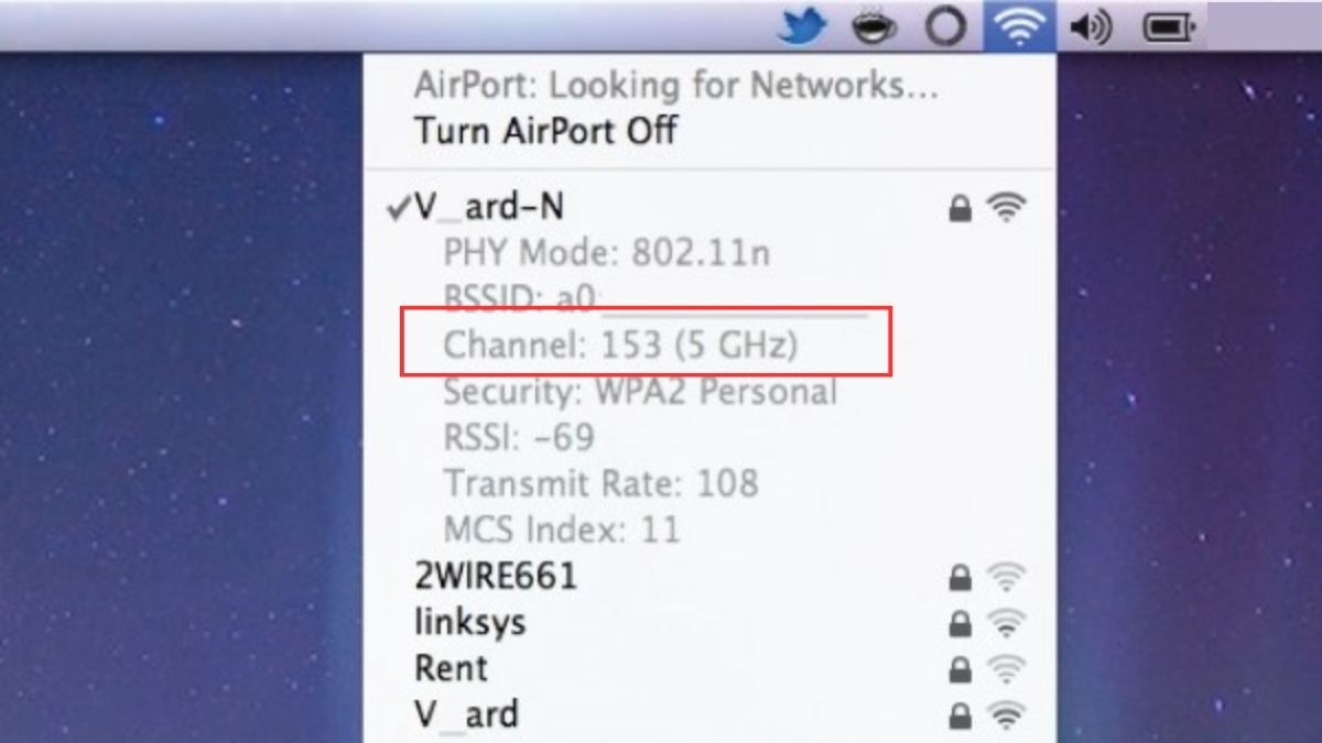 cách Phân biệt Wifi 2.4 GHz và 5 GHz trên macos