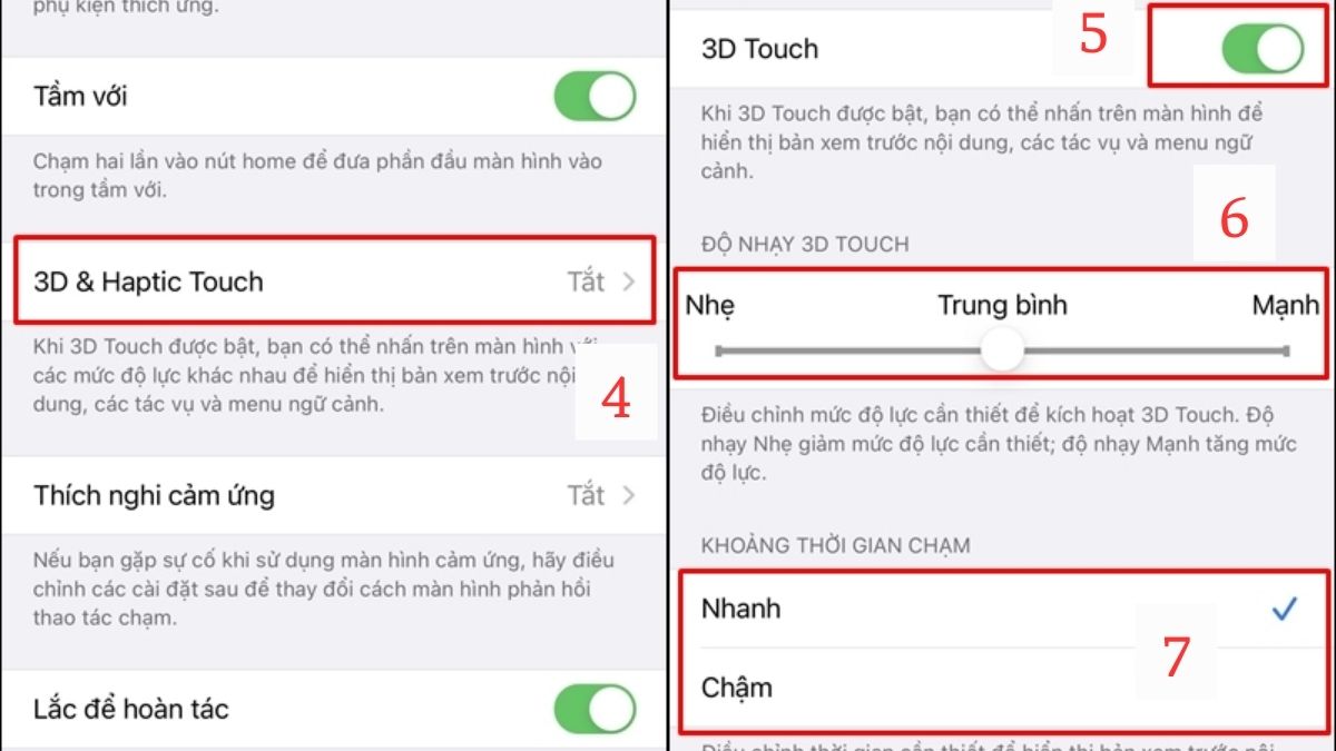 Cách bật/tắt 3D Touch trên iPhone bước 3