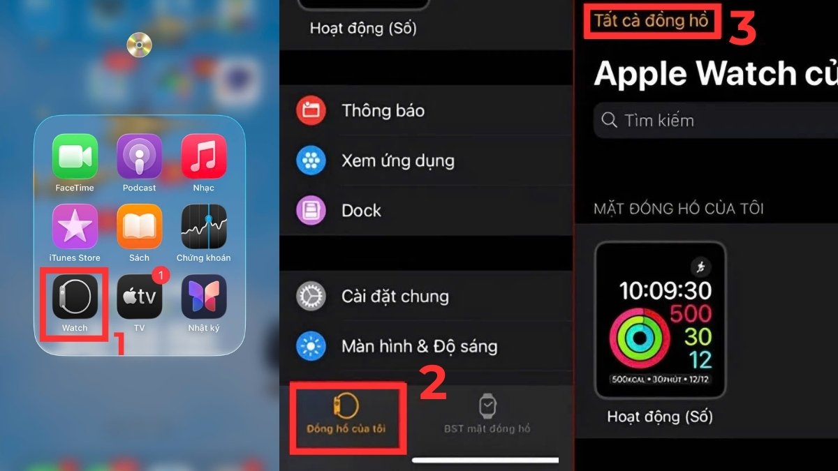 Cách sửa lỗi Apple Watch bị lỗi màn hình kết nối lại với iphone bước 1