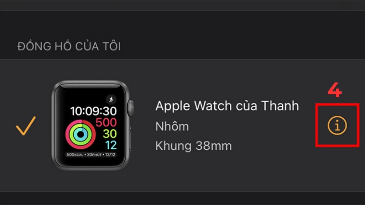 Cách sửa lỗi Apple Watch bị lỗi màn hình kết nối lại với iphone bước 2