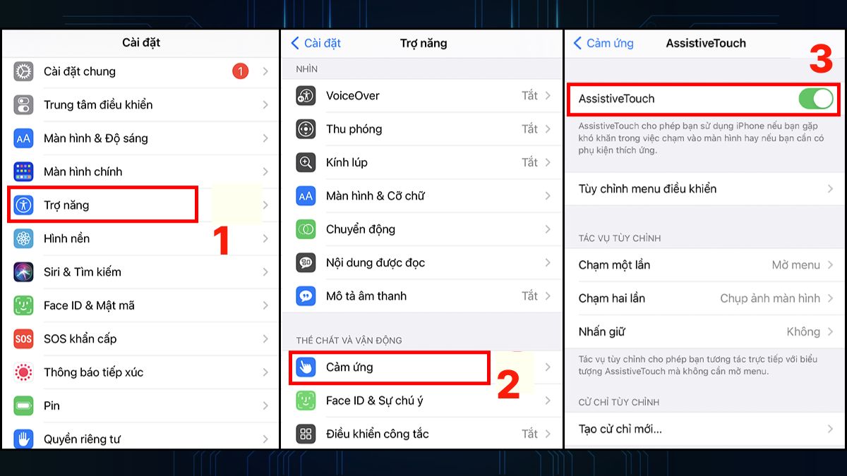 Cách bật nút home trên iPhone 11 Pro/Pro Max Bước 1