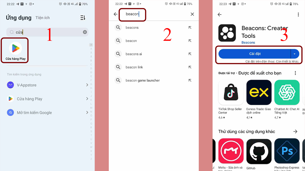 Cách tải Beacons trên điện thoại Android