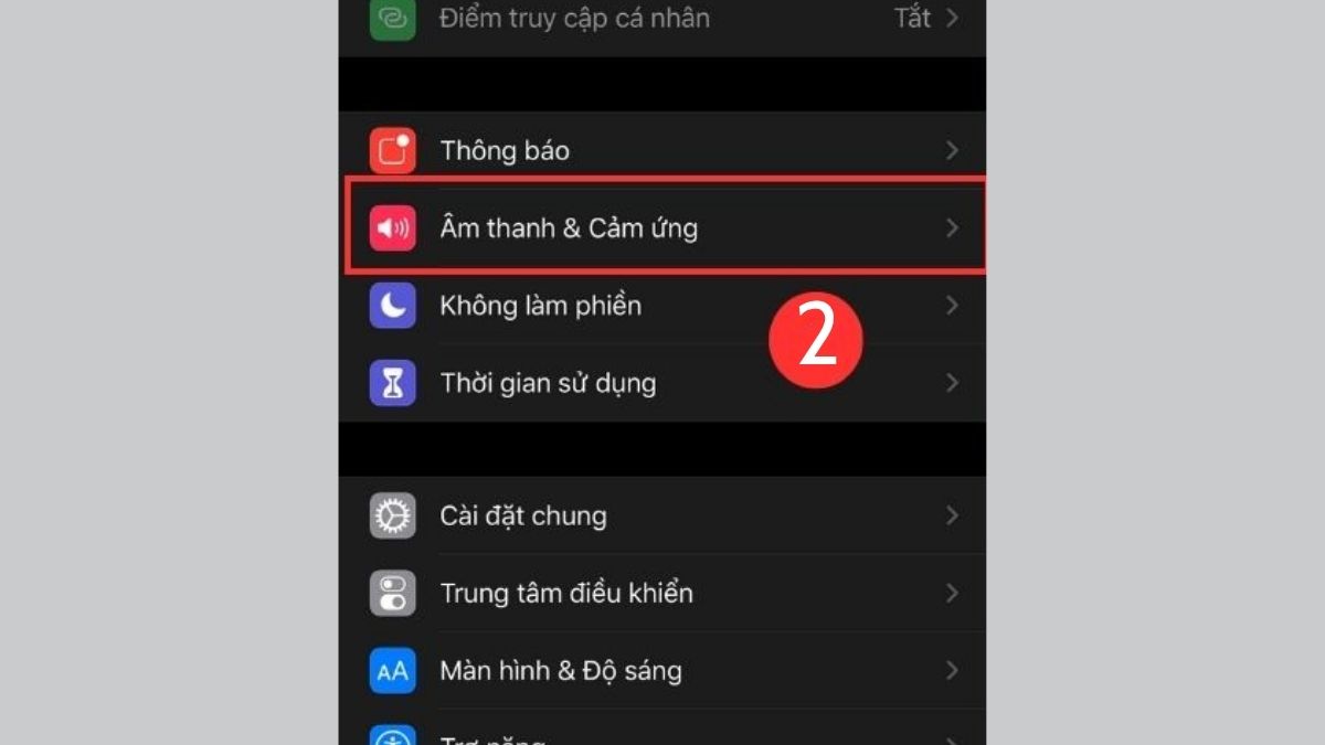 Cách bật chế độ rung khi im lặng trên iPhone bước 2