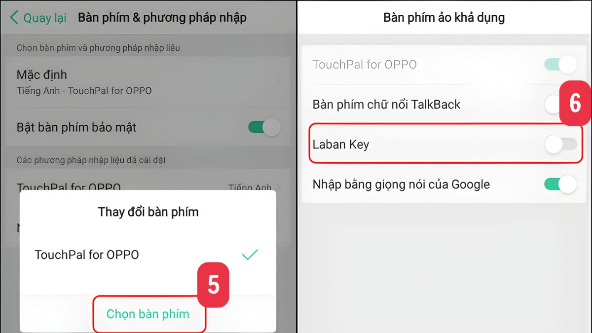 Cách cài đặt bàn phím tiếng Việt có dấu trên OPPO với Laban Key bước 3