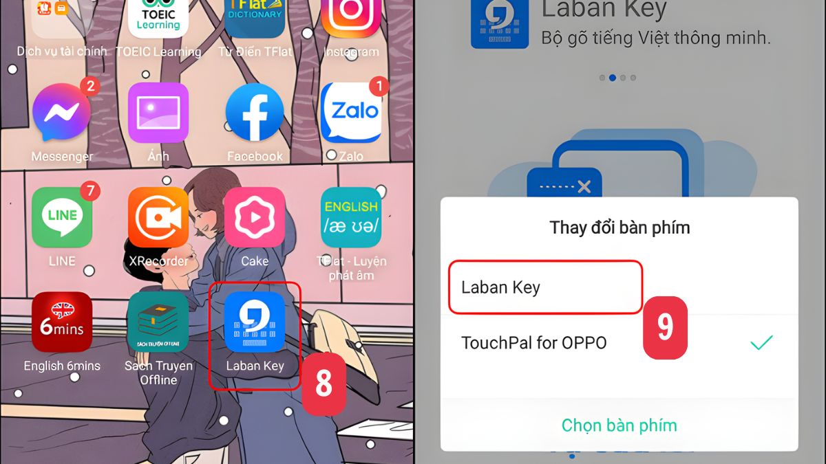 Cách cài đặt bàn phím tiếng Việt có dấu trên OPPO với Laban Key bước 5