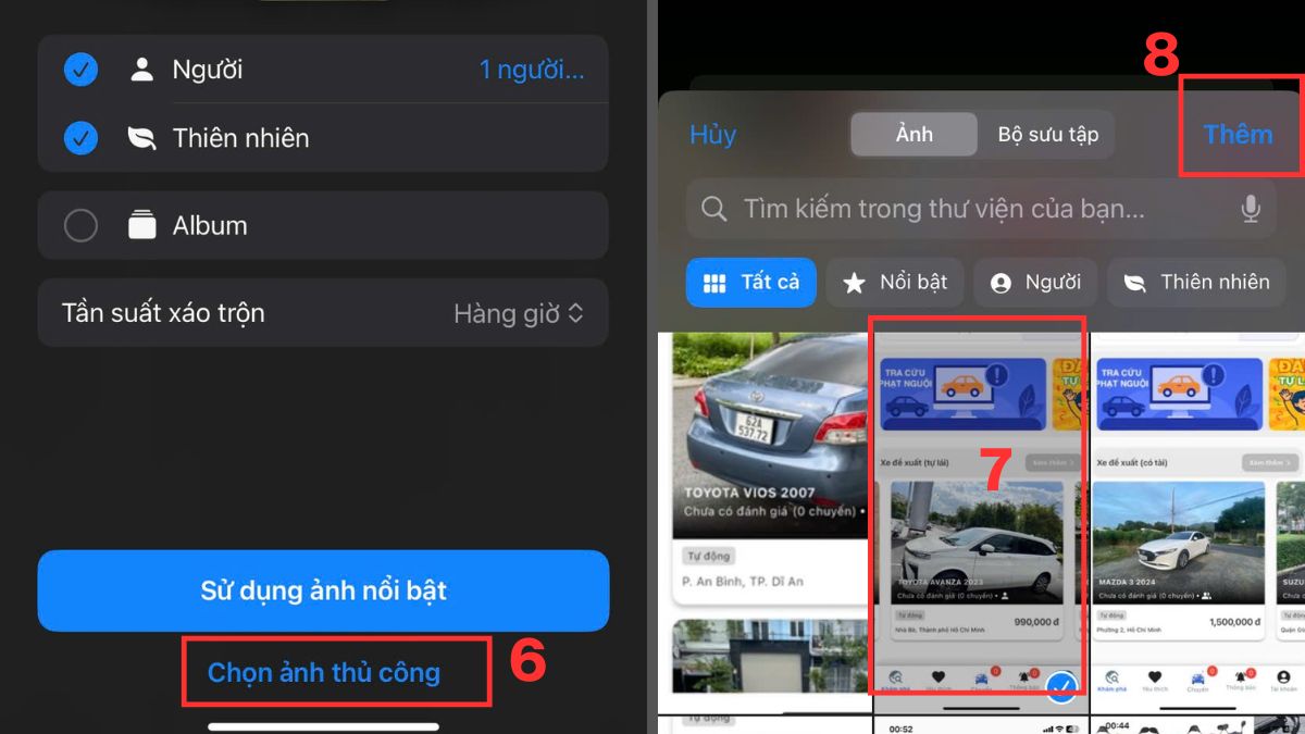 Cách đổi hình nền điện thoại thay thay đổi nhiều ảnh trên iPhone bước 5