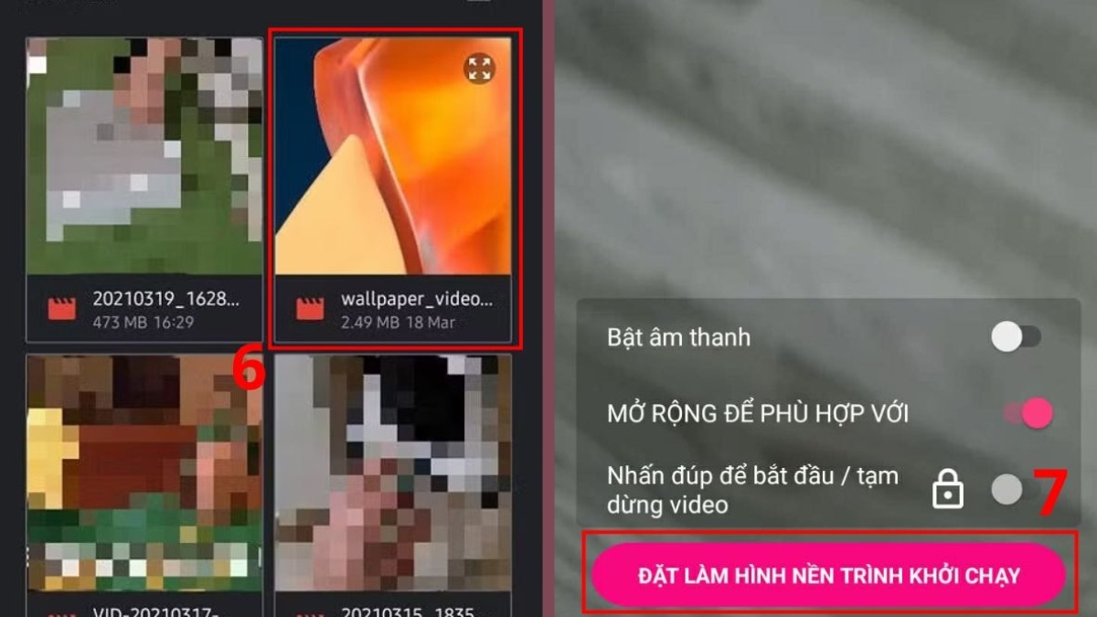 Cách cài hình nền động OPPO bằng app bước 3