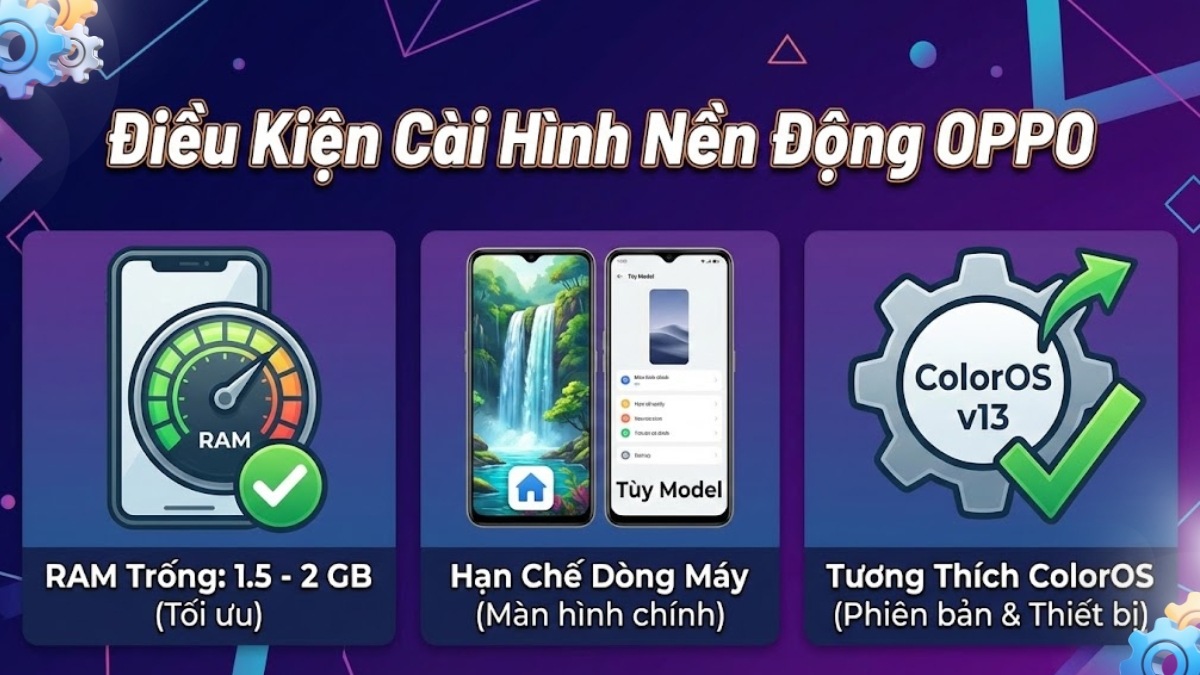 Điều kiện để cài được hình nền động cho OPPO
