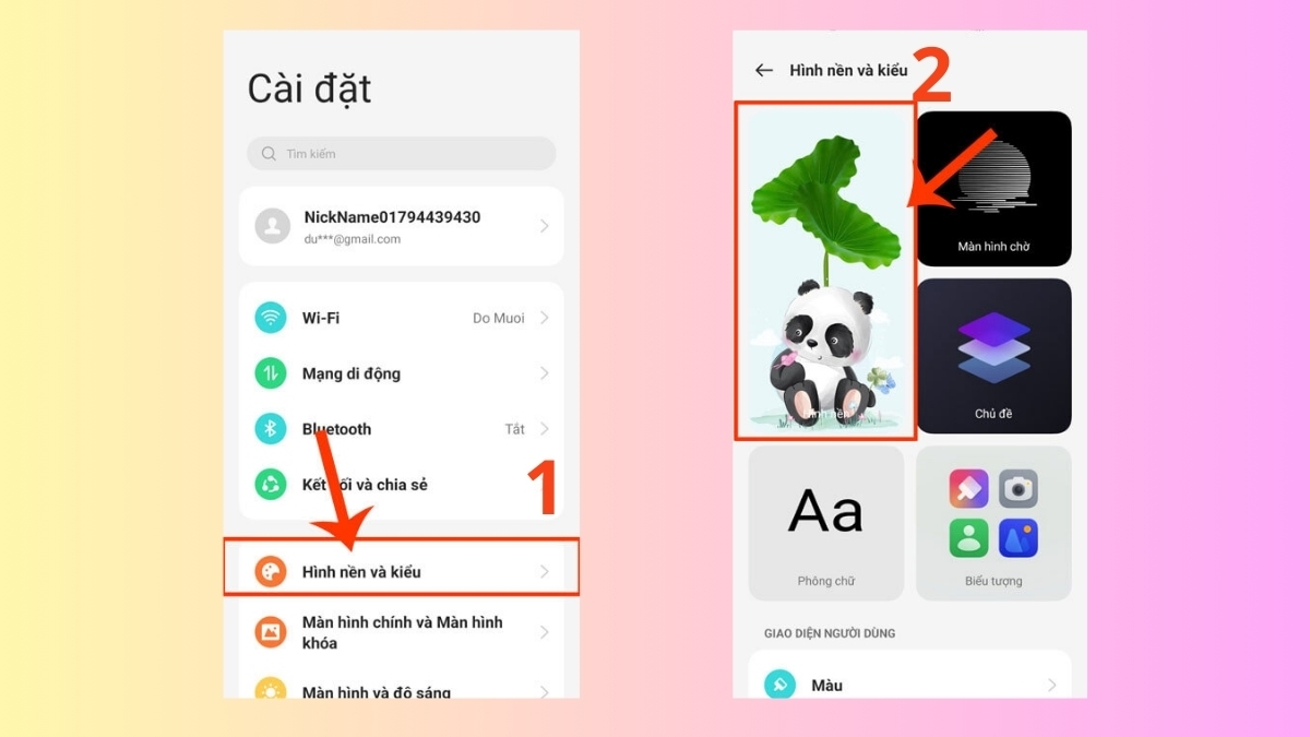 Cách cài hình nền động OPPO trong cài đặt bước 1