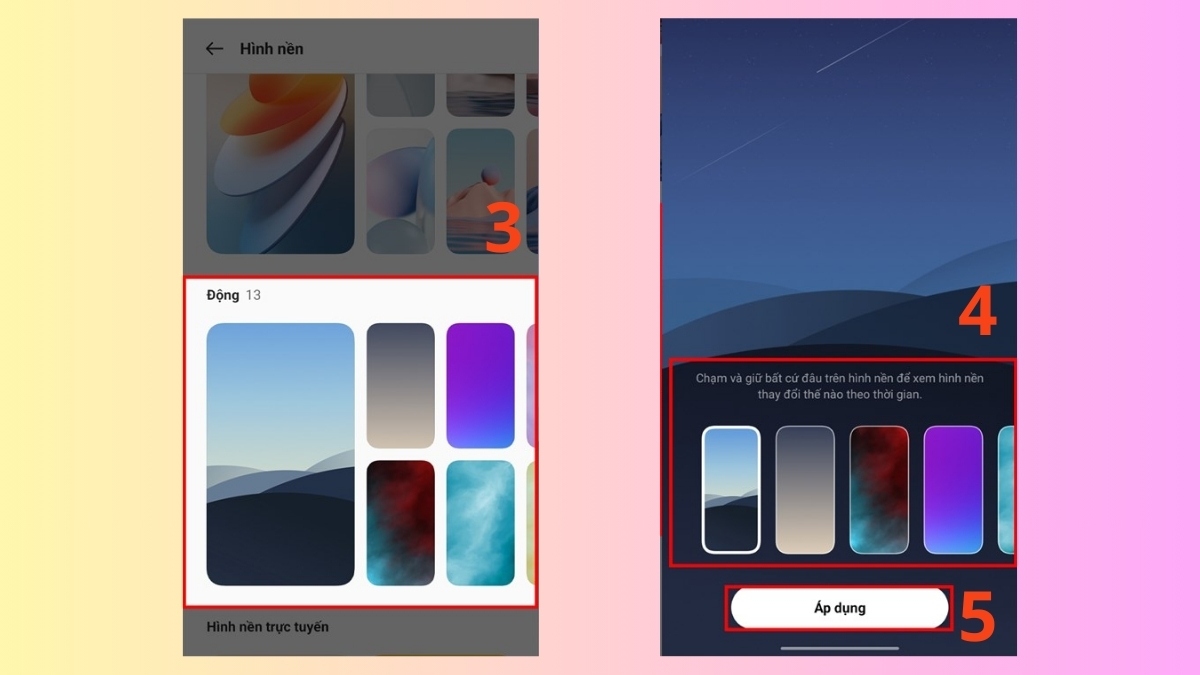 Cách cài hình nền động OPPO trong cài đặt bước 2
