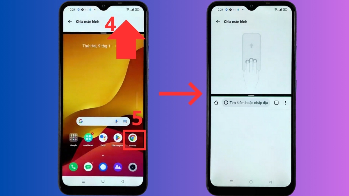 Cách chia đôi màn hình Realme trong cài đặt bước 4